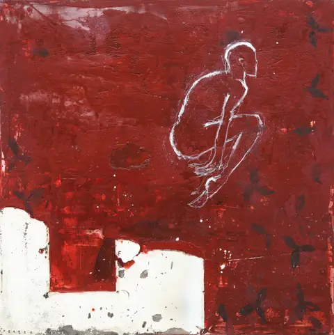 Free, Mixed media on canvas with collage, 2008
